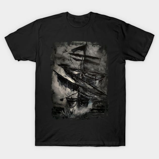 pirate ship T-Shirt by NemfisArt